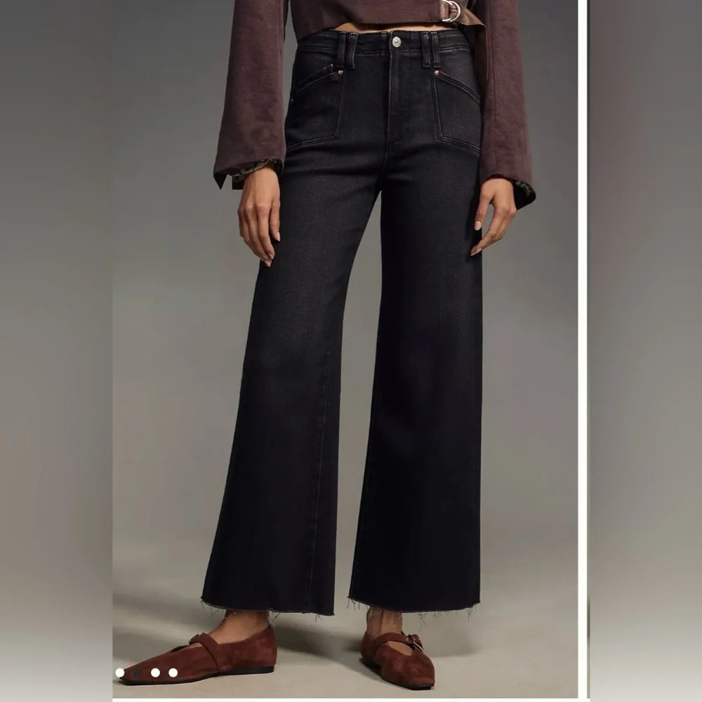 PAIGE Anessa High-Rise Crop Wide-Leg Jeans NWT - Picture 1 of 10